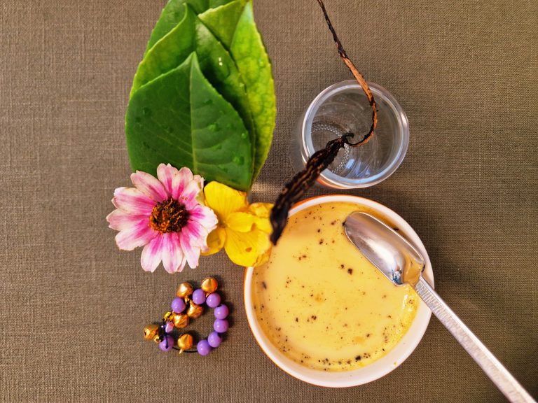 Crème caramel au sucre muscovado.