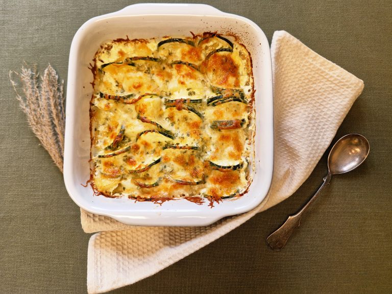 Gratin de courgettes et de pommes de terre.